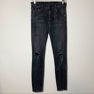 Women’s Citizens of Humanity black distressed rocket high-rise skinny jeans 28